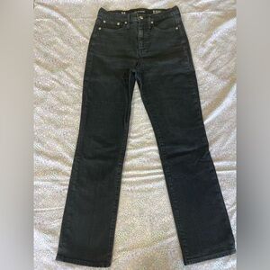 J. Crew Black High-Rise Straight-Leg Jeans